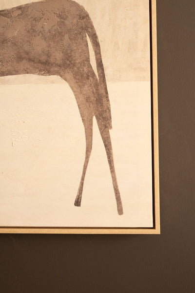 Framed Two Horses with Sun Painting