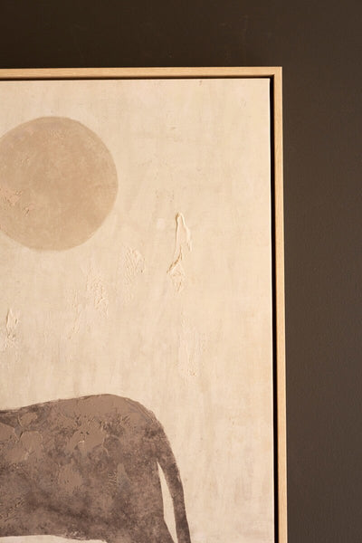 Framed Two Horses with Sun Painting