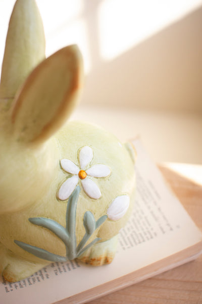 Set of 2 Colorful Faux Concrete Bunnies