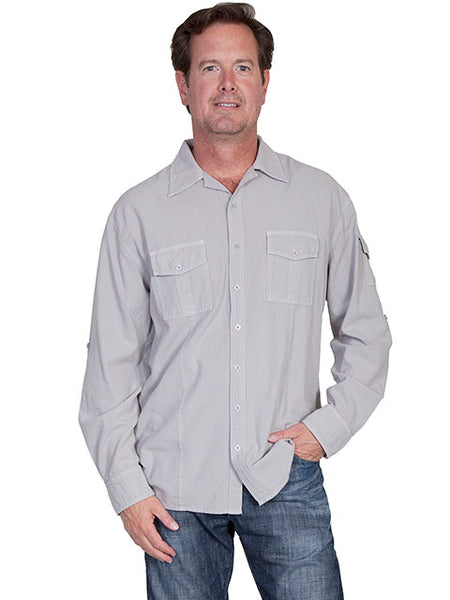 Scully Men's Plain Button Up Cotton Shirt