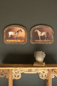 Arched Framed Horse Prints under Glass 2 Style Options