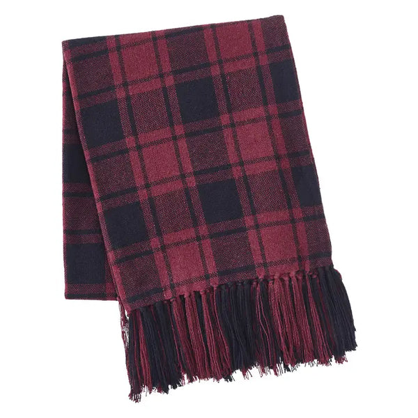 Cumberland Red Black Plaid Woven Throw 50x60