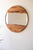 Round Recycled Wood Framed Mirror with Rope Detail