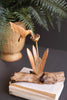 Repurposed Wood Sculpture with Hand-Carved Humming Bird