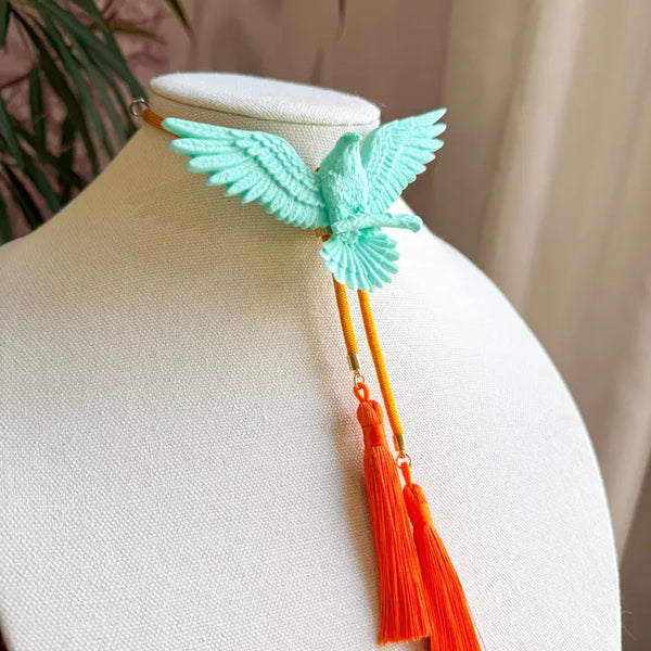 Rahya Eagle Bolo Turquoise with Golden Yellow & Orange