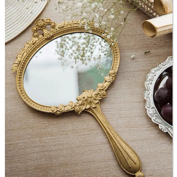 French Alloy Wall Mirror with Hand-Held