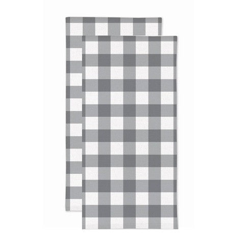 Set of 4 Black & White Gingham Patterned Rectangular Dish Towels 28