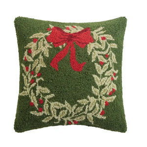 Holiday Wreath Green Hook Pillow