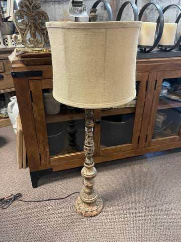 Tall Destressed Lamp