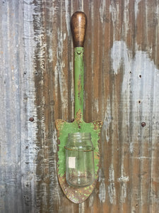 Green Decorative Shovel w/Jar Holder