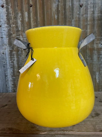 Yellow Vase w/Handles
