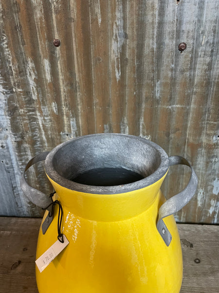 Yellow Vase w/Handles