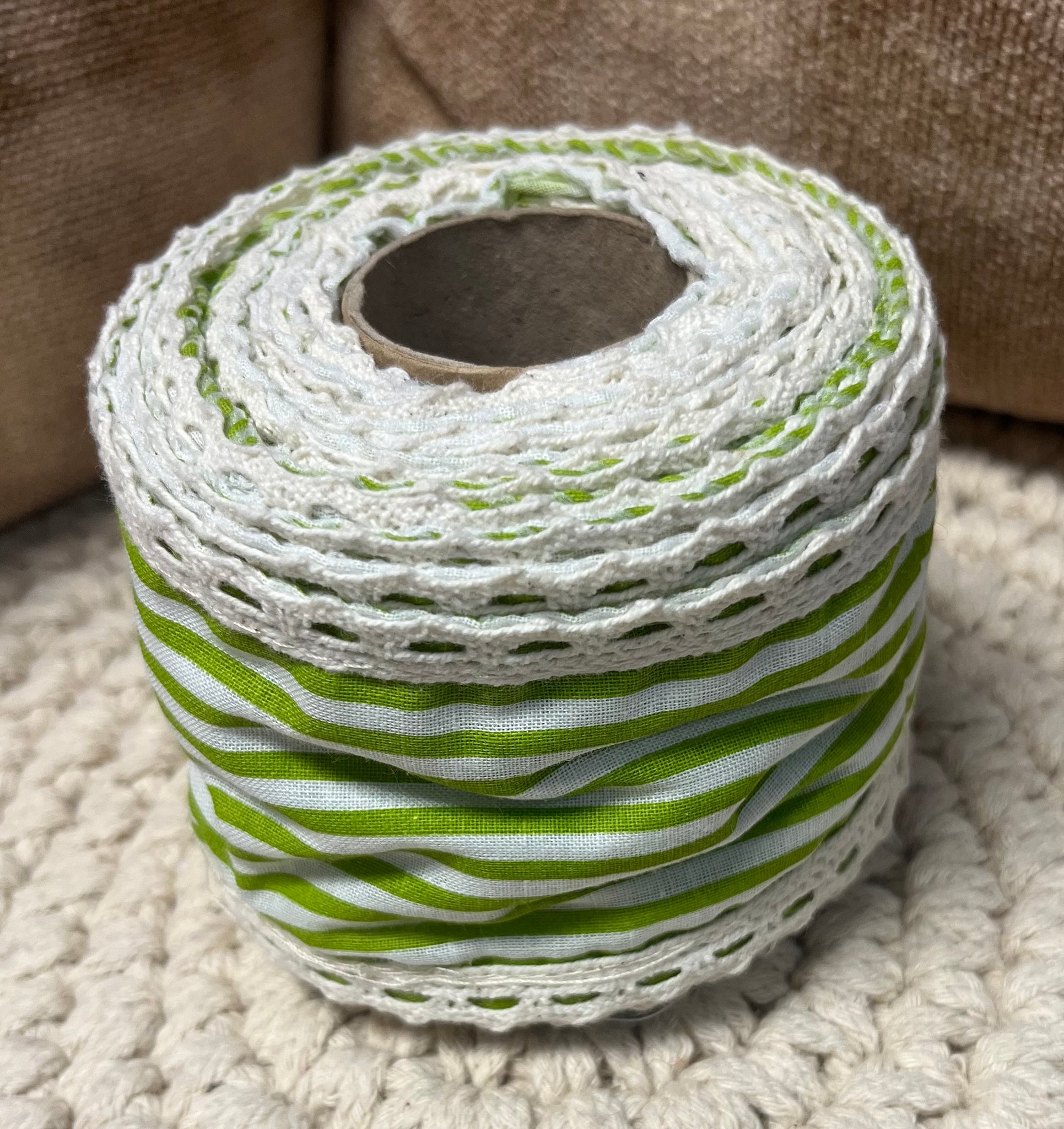 Decorative Green Striped Ribbon