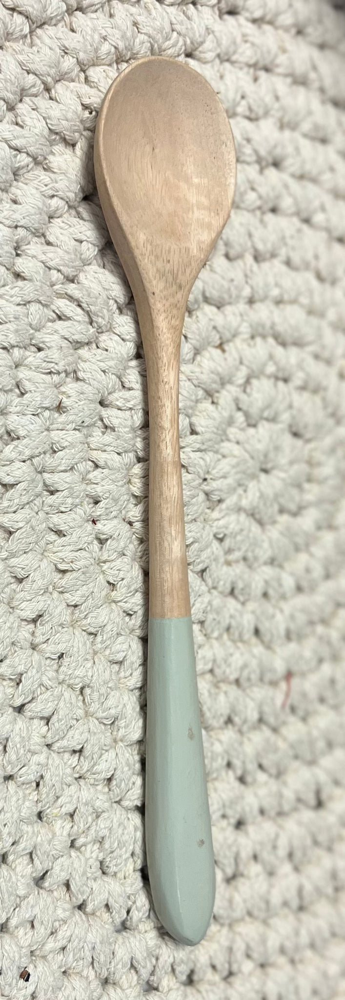 Wood Spoon With Green Handle