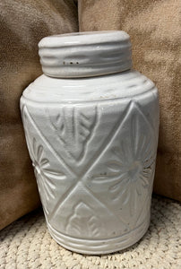 White Canister with lid - Large
