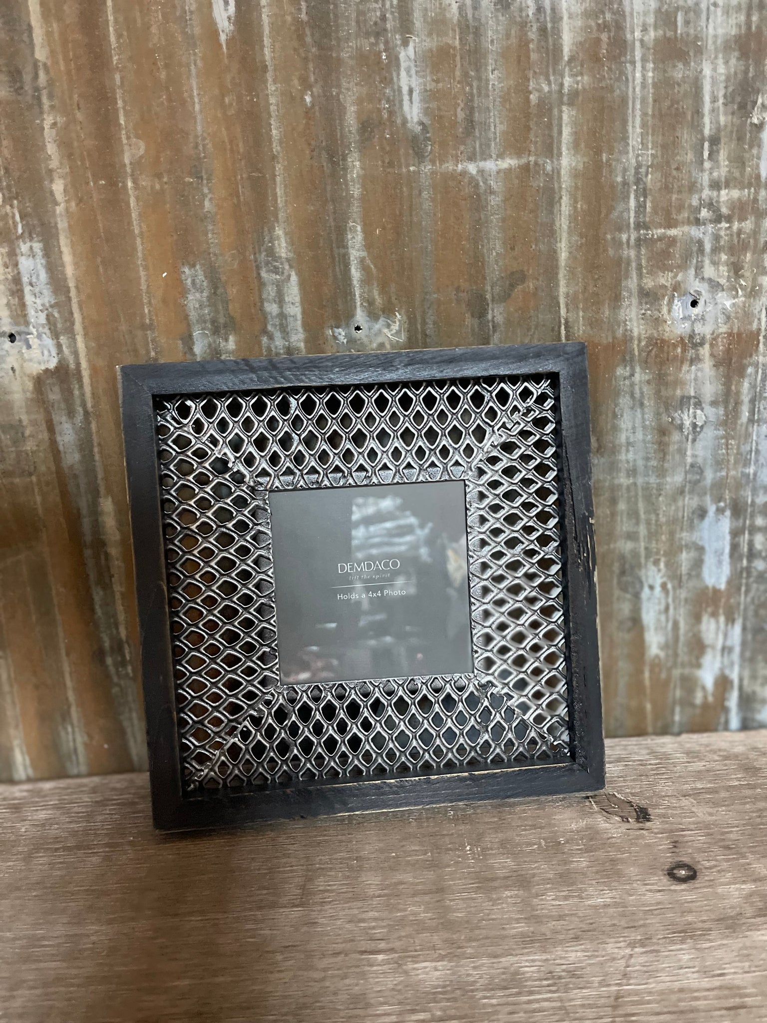 Gray Pierced Picture Frame 4x4