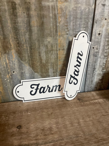 White Farm Sign