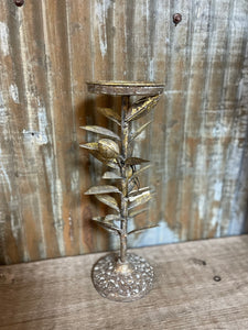 Bronze Leaf Candle Stand
