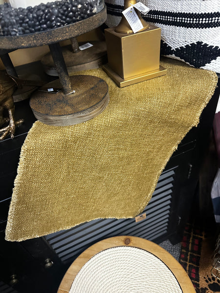 Linen Table Runner Mustard 108"L x 14"W