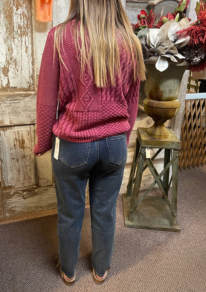 Tribal Audrey Draw cord-Waist Knit Denim Joggers