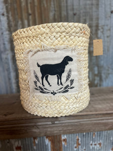 Basket with Goat Design