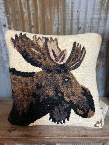 Wool Moose Throw Pillow