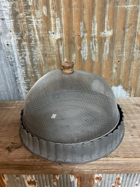 Gray Serving Plate w/  Topper