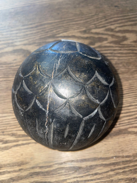 Black Sphere Balls Carved -three styles