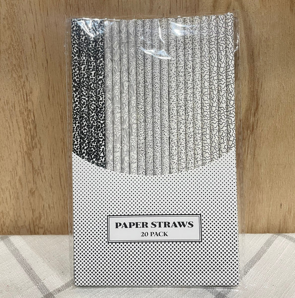 Black and White Paper Straws - 4 choices