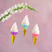 Ice Cream Cone Ornament - 3 Colors