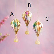 Color Courture Hot Air Balloon Ornament - 3 choices