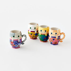 Kitty Cat Mug, 4 Asst, Ceramic, 4.25"