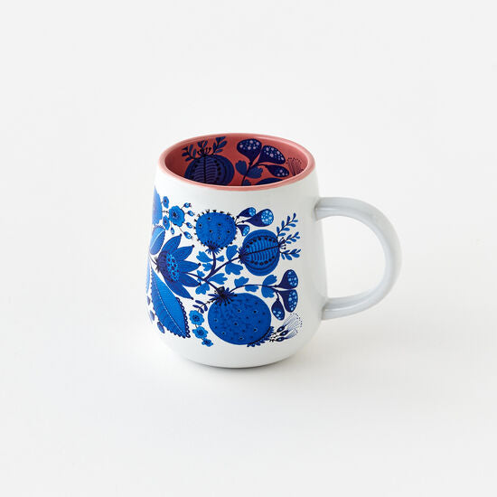 Blue & White Mug, Ceramic, 4.25"