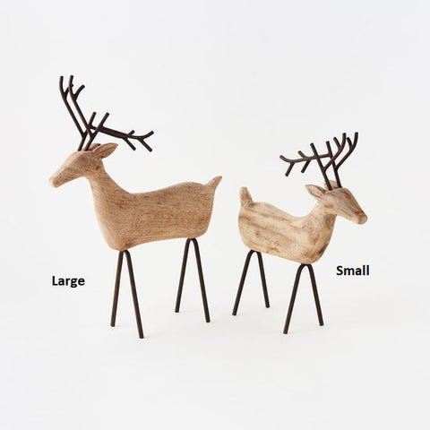 Deer, 2 sizes, Wood/Metal, 13.5", 16"