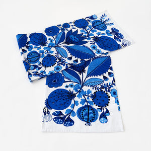 Blue and White Runner, Fabric, 15" x 72"