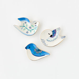 Blue & White Bird Dish, 3 Options Porcelain, 4"