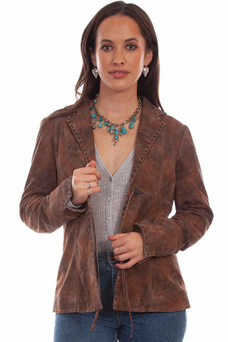 Scully Mineral Wash Suede Jacket With Tie Front