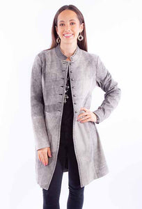 Scully Soft Suede Grey Marble Button Down Jacket