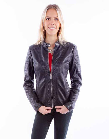 Scully Zip Front Leather Jacket in Three Colors
