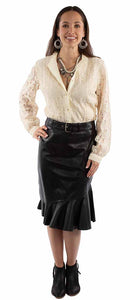 Scully Black Lamb Mid-Length Skirt