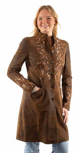 Scully Embroidered overcoat in Two Colors