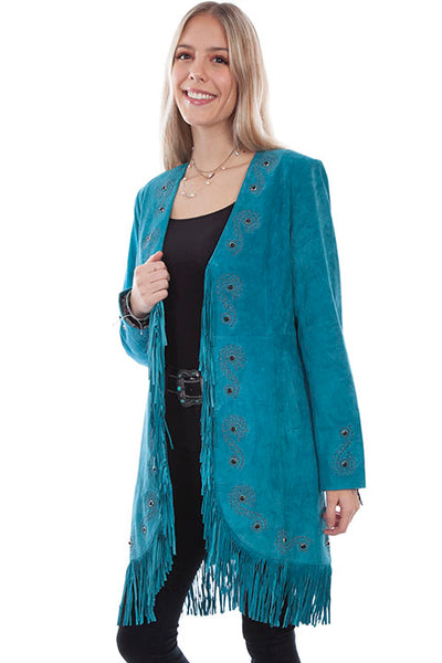 Scully Fringe Embroidered Suede Coat