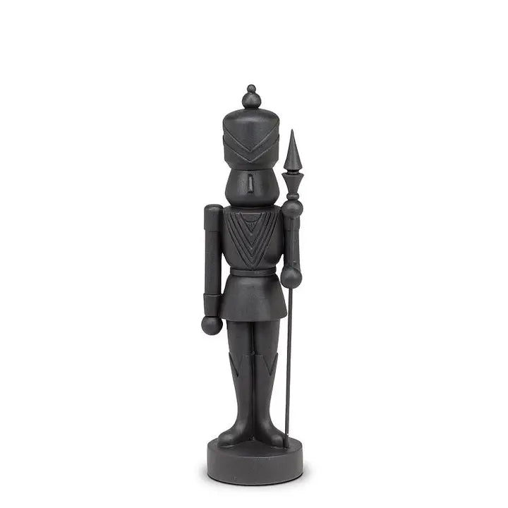 Medium Standing Soldier with Spear-Black-15.5"H