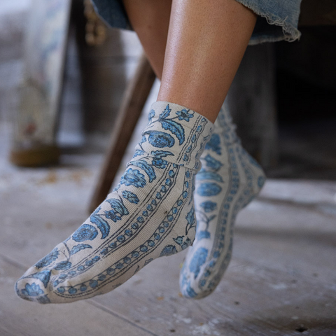 Magnolia Pearl Block Print Socks Mumtaz