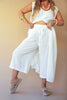 Elastic and Button Closure Waist Pant / Cotton