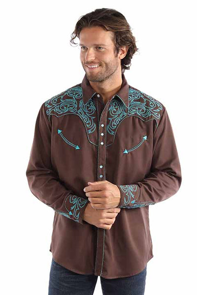 Scully Men's Pick Stitch Yoke/Cuffs Shirt in Four Colors