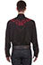 Scully Men's Red Embroidered Shirt With Studs in Black