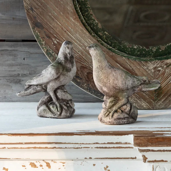 Aged Concrete Dove Pair