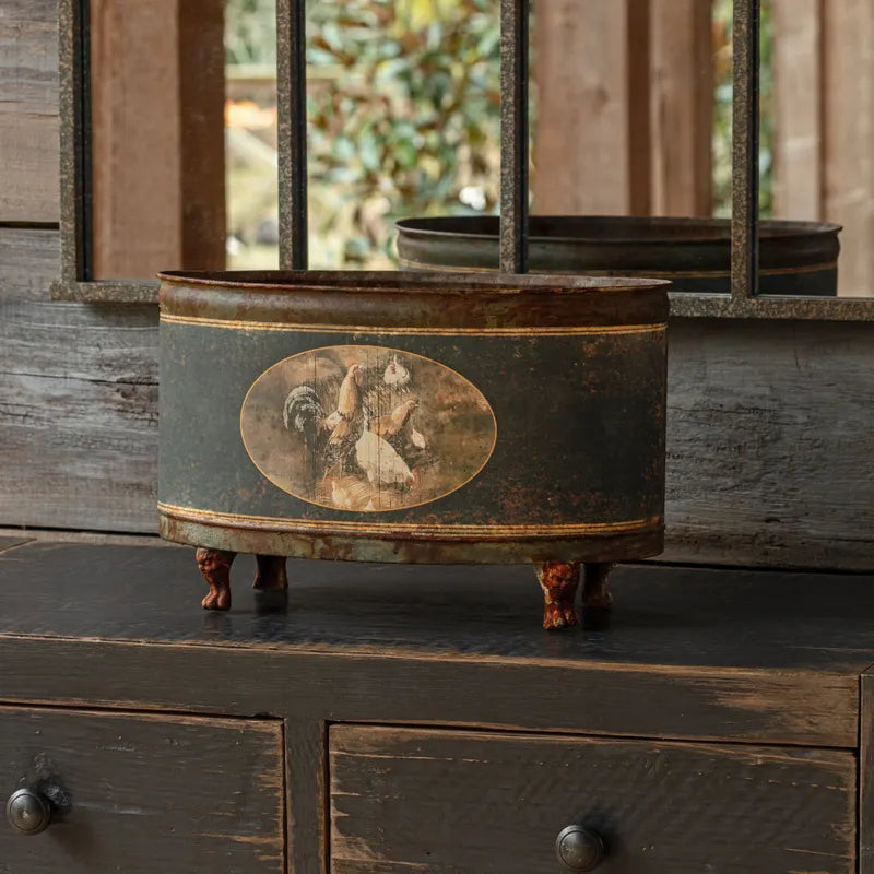 French Farm Oblong Tole Container