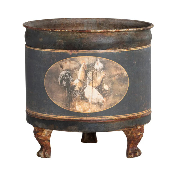French Farm Round Tole Container